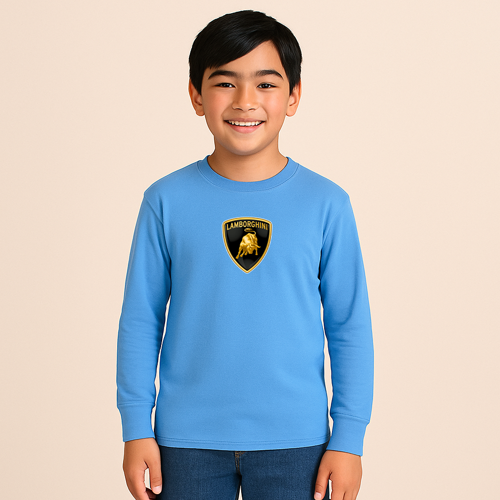 Youth Kids Lamborghini Car Long Sleeve T-Shirt